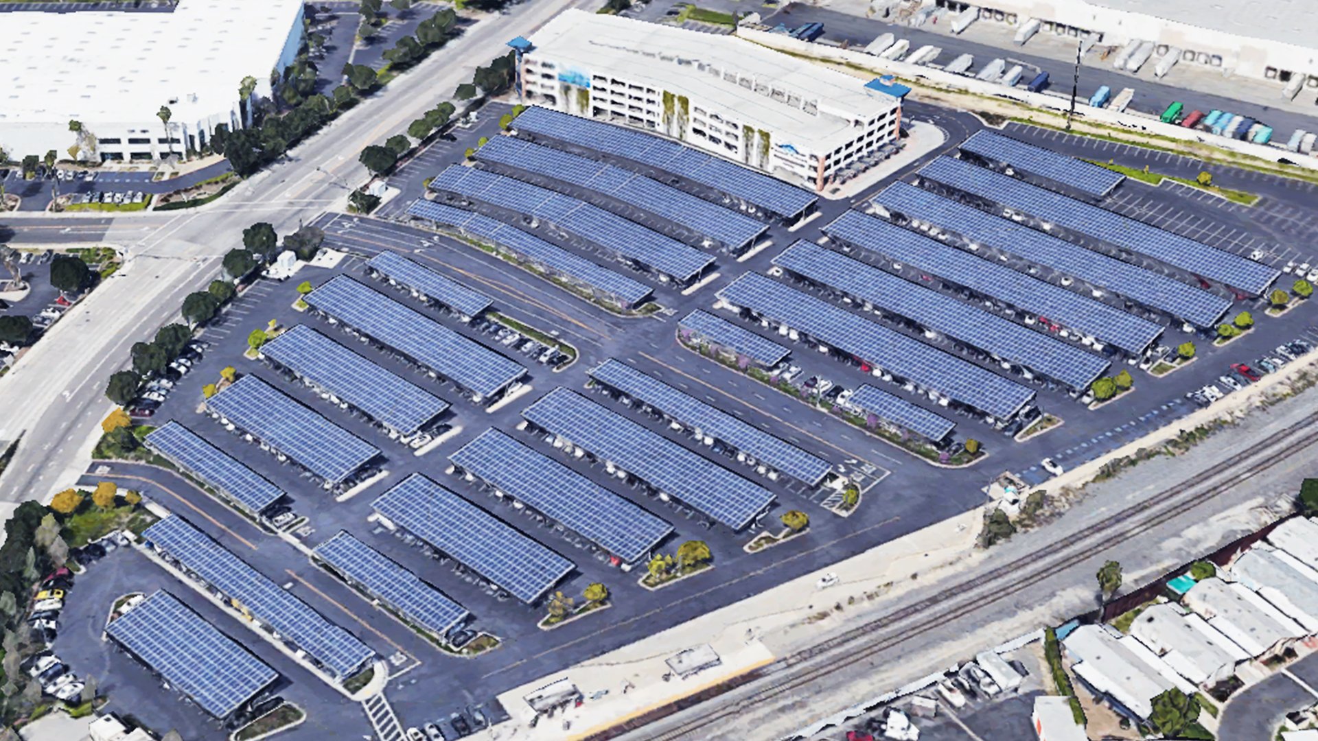 Solar Panel in City of Industry Train Station Parking Lot