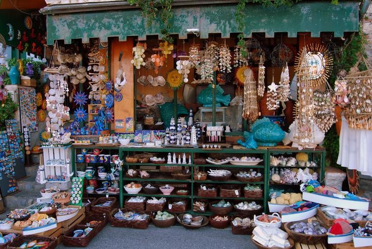Antique store with various knick knacks and souvenirs