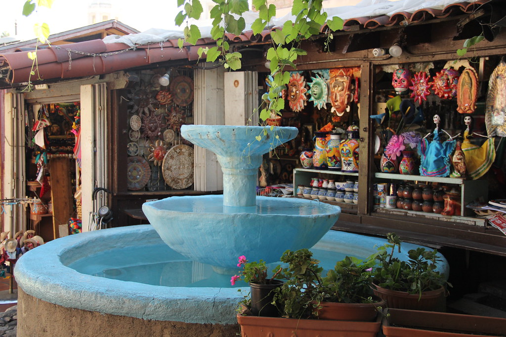 Fountain in front of a store at El Pueblo