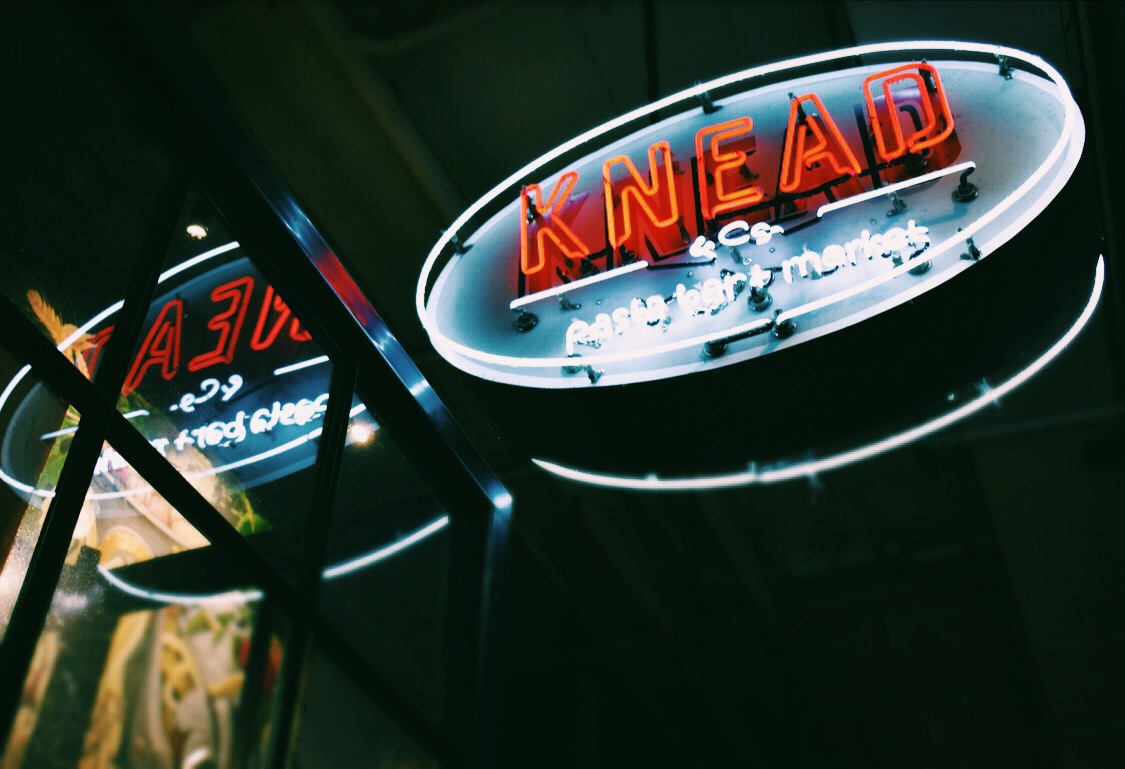 Knead & Co Pasta Bar + Market neon sign