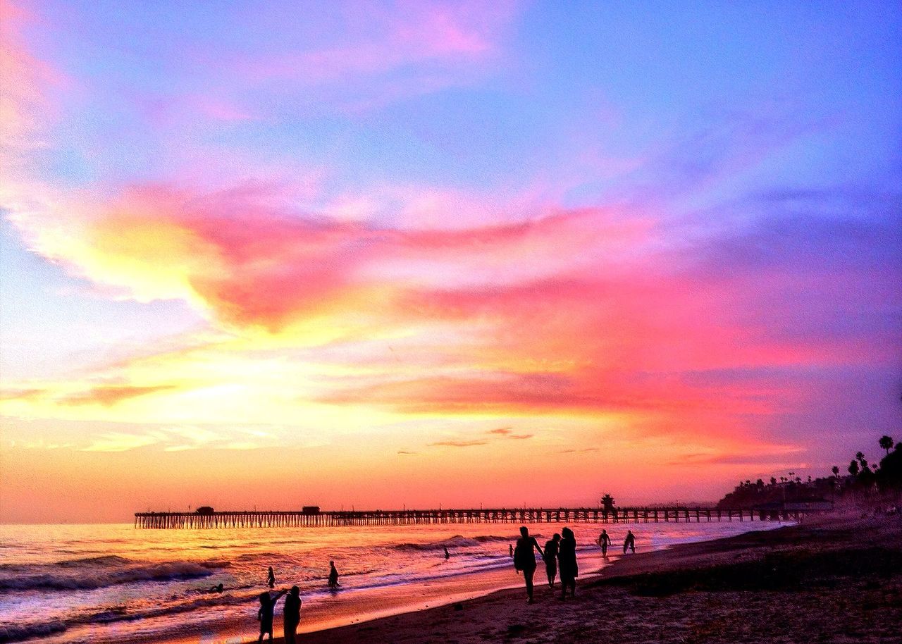 Sky lit by the sunset at San Clemente Beach