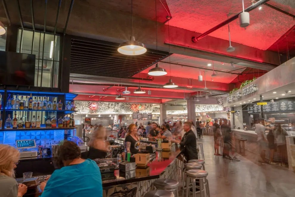View of a bar inside the Riverside Food Lab