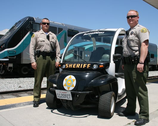 Los Angeles County Sheriff's Department Members with Sheriffs Cart